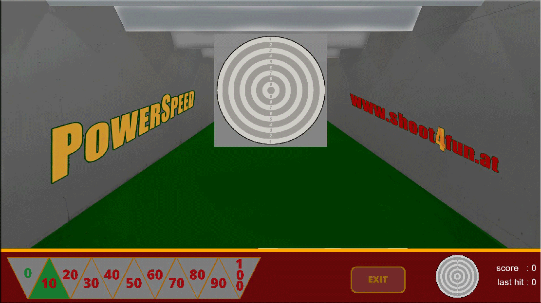a indoer shooting-range 10-ring paper target simulation